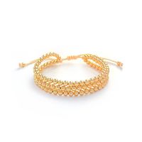 Romantic Heart Shape Shell Copper Beaded Knitting Bracelets sku image 4