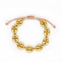 Romantic Heart Shape Shell Copper Beaded Knitting Bracelets sku image 2