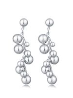 1 Pair Vintage Style Solid Color Alloy Silver Plated Drop Earrings sku image 1