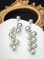 1 Pair Vintage Style Solid Color Alloy Silver Plated Drop Earrings main image 3