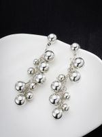 1 Pair Vintage Style Solid Color Alloy Silver Plated Drop Earrings main image 1
