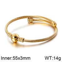 Vintage Style Round Infinity Heart Shape Stainless Steel 18K Gold Plated Bangle In Bulk sku image 1