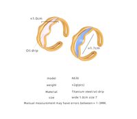Simple Style Mountain Titanium Steel Enamel Plating 18k Gold Plated Open Rings main image 10