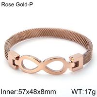 Vintage Style Round Infinity Heart Shape Stainless Steel 18K Gold Plated Bangle In Bulk sku image 6