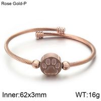 Vintage Style Round Infinity Heart Shape Stainless Steel 18K Gold Plated Bangle In Bulk sku image 3