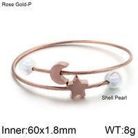 Vintage Style Round Infinity Heart Shape Stainless Steel 18K Gold Plated Bangle In Bulk sku image 4