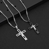 Hip-Hop Cross 304 Stainless Steel Polishing Unisex Pendant Necklace main image 3
