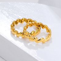 304 Stainless Steel 18K Gold Plated Simple Style Plating Geometric Rings main image 3