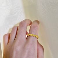 304 Stainless Steel 18K Gold Plated Simple Style Plating Geometric Rings main image 1