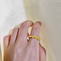 304 Stainless Steel 18K Gold Plated Simple Style Plating Geometric Rings main image 6