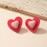 1 Pair Y2k Cute Sweet Heart Shape Arylic Ear Studs main image 5