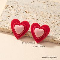 1 Pair Y2k Cute Sweet Heart Shape Arylic Ear Studs sku image 1