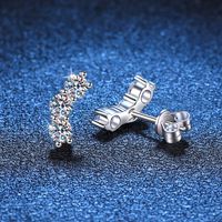 1 Pair Elegant Glam Solid Color Plating Inlay Sterling Silver Zircon White Gold Plated Ear Studs main image 4