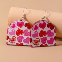 1 Pair Romantic Heart Shape Alloy Wood Drop Earrings main image 8
