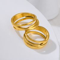 304 Stainless Steel 18K Gold Plated IG Style Simple Style Plating Geometric Rings main image 1