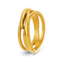 304 Stainless Steel 18K Gold Plated IG Style Simple Style Plating Geometric Rings main image 3