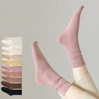 Women's Casual Solid Color Nylon Cotton Mesh Crew Socks A Pair main image 4