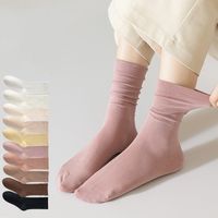 Women's Casual Solid Color Nylon Cotton Mesh Crew Socks A Pair main image 1