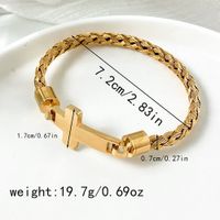 Vintage Style Classic Style Blade Cross Infinity 304 Stainless Steel Gold Plated Bangle In Bulk main image 2