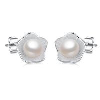 1 Pair Basic Geometric Plating Inlay Copper Pearl White Gold Plated Ear Studs main image 1