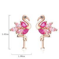 1 Pair Elegant Cartoon Style Swan Plating Inlay Sterling Silver Zircon Rose Gold Plated Ear Studs main image 2