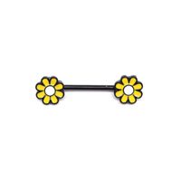 Simple Style Commute Floral Stainless Steel Alloy Epoxy Alloy Titanium Steel Nipple Ring sku image 3