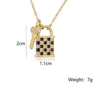Simple Style Commute Key Copper 18k Gold Plated Zircon Pendant Necklace In Bulk main image 2