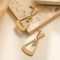 1 Pair Simple Style Commute Butterfly Plating Inlay 304 Stainless Steel Zircon 18K Gold Plated Drop Earrings main image 6