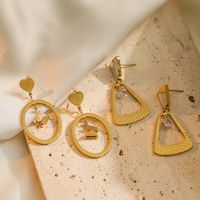 1 Pair Simple Style Commute Butterfly Plating Inlay 304 Stainless Steel Zircon 18K Gold Plated Drop Earrings main image 1