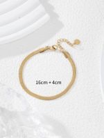 Simple Style Classic Style Solid Color 304 Stainless Steel 14K Gold Plated Bracelets In Bulk main image 3