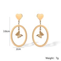 1 Pair Simple Style Commute Butterfly Plating Inlay 304 Stainless Steel Zircon 18K Gold Plated Drop Earrings main image 3