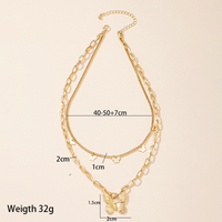 Fashion Butterfly Alloy Plating Layered Necklaces main image 6
