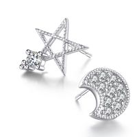 1 Pair Simple Style Star Plating Inlay Copper Zircon White Gold Plated Ear Studs main image 1