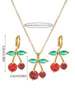 Elegant Lady Fruit Copper Plating Inlay Artificial Crystal 18k Gold Plated Earrings Necklace main image 7