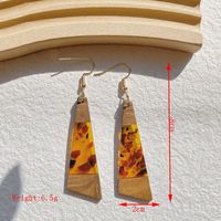 1 Pair Classical Classic Style Water Droplets Heart Shape Printing Plating Wood Resin 14k Gold Plated Drop Earrings main image 2