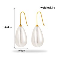 1 Pair Simple Style Round Oval Plating Stainless Steel 18k Gold Plated Drop Earrings main image 2