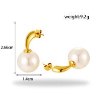 1 Pair Simple Style Round Oval Plating Stainless Steel 18k Gold Plated Drop Earrings main image 4