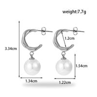 1 Pair Simple Style Round Oval Plating Stainless Steel 18k Gold Plated Drop Earrings main image 7
