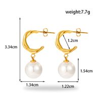 1 Pair Simple Style Round Oval Plating Stainless Steel 18k Gold Plated Drop Earrings main image 6