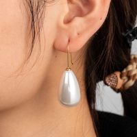 1 Pair Simple Style Round Oval Plating Stainless Steel 18k Gold Plated Drop Earrings main image 9