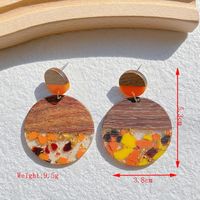 1 Pair Classical Classic Style Water Droplets Heart Shape Asymmetrical Plating Wood Resin 14k Gold Plated Drop Earrings main image 2