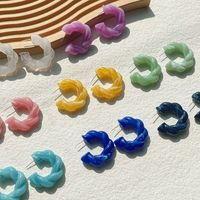 1 Paire Décontractée Vacances Humain Polissage Vernis Au Four Arylique Boucles D'oreilles main image 6