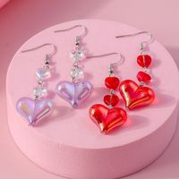 1 Pair Cute Heart Shape Alloy Drop Earrings main image 2