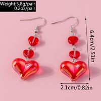 1 Pair Cute Heart Shape Alloy Drop Earrings main image 8