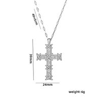 Vintage Style Cross Stainless Steel Plating Inlay Zircon 18k Gold Plated Pendant Necklace sku image 2