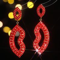 1 Pair Elegant Luxurious Solid Color Inlay Alloy Rhinestones Drop Earrings main image 3