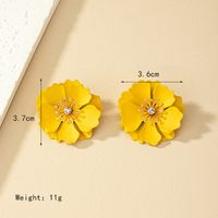 1 Pair Simple Style Flower Inlay Iron Rhinestones Ear Studs main image 6