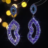 1 Pair Elegant Luxurious Solid Color Inlay Alloy Rhinestones Drop Earrings main image 7