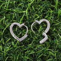 1 Pair Elegant Sweet Heart Shape Inlay Copper Zircon Earrings main image 4