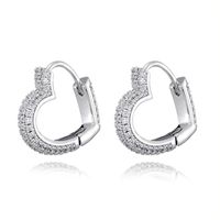 1 Pair Elegant Sweet Heart Shape Inlay Copper Zircon Earrings main image 5